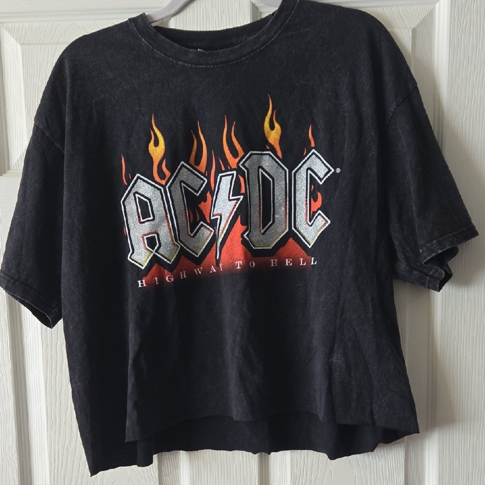 AC/DC Black and White Logo Tee